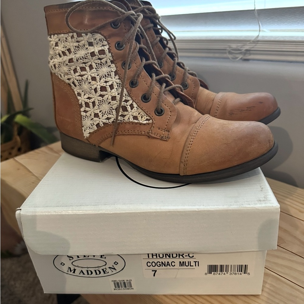 Steve Madden Women's Cognac Multi Boots